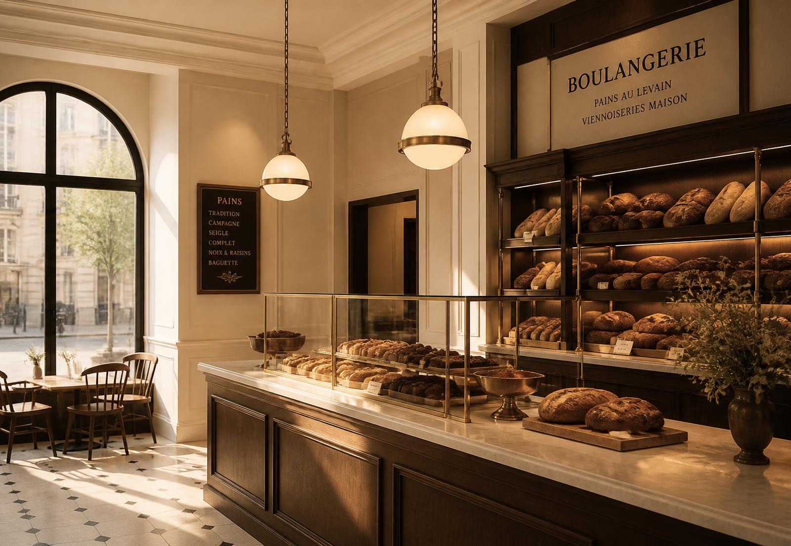 Intérieur lumineux de la boutique au petit matin